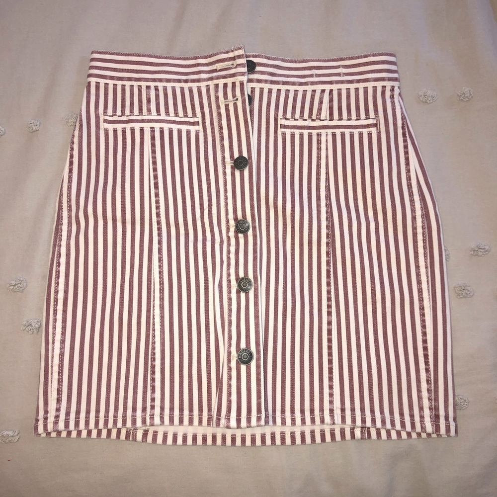 Madewell Red and White skirt NWOT
